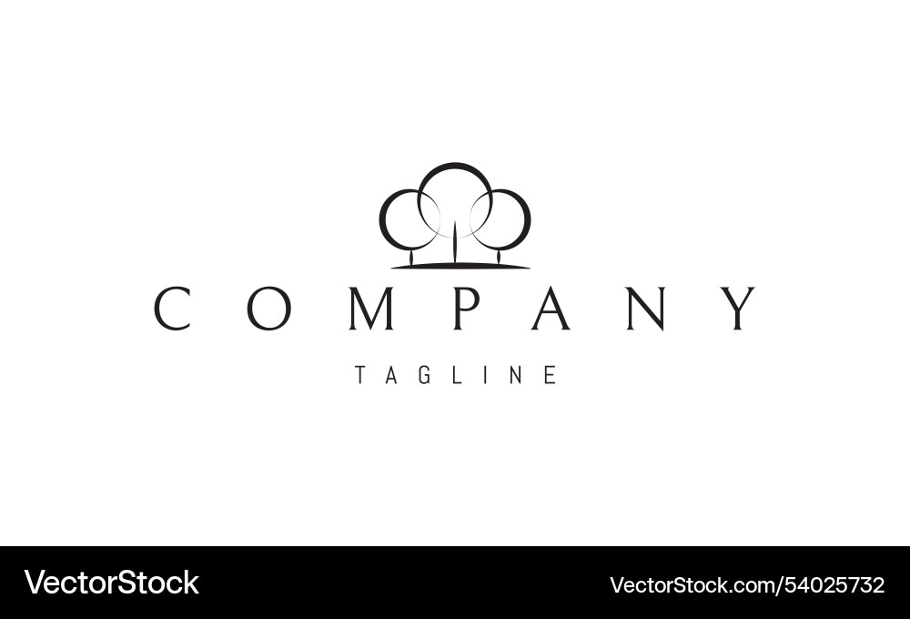 Logo with an abstract image of three trees vector image