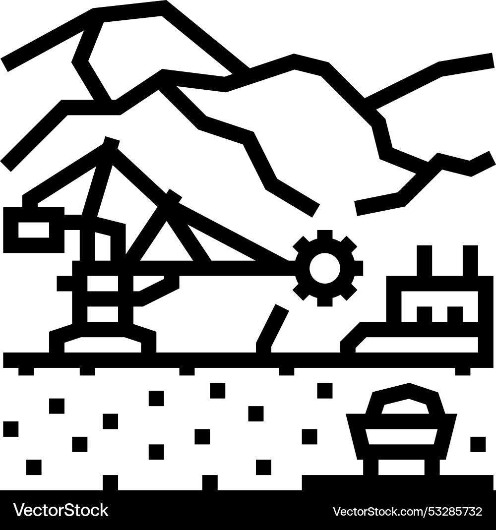 Mining operations line icon Mining operations line icon Vector Image