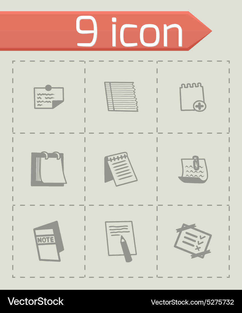 Notes icon set Vector Image