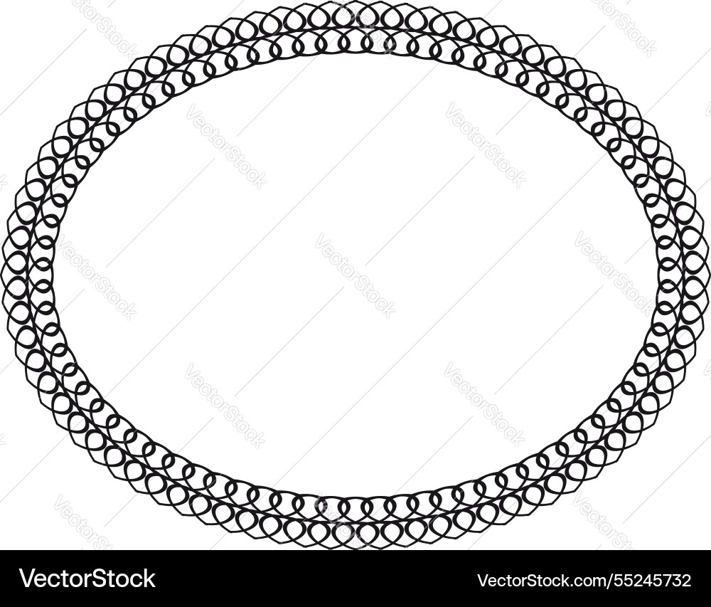 Oval border basic shapes monogram frame vector image