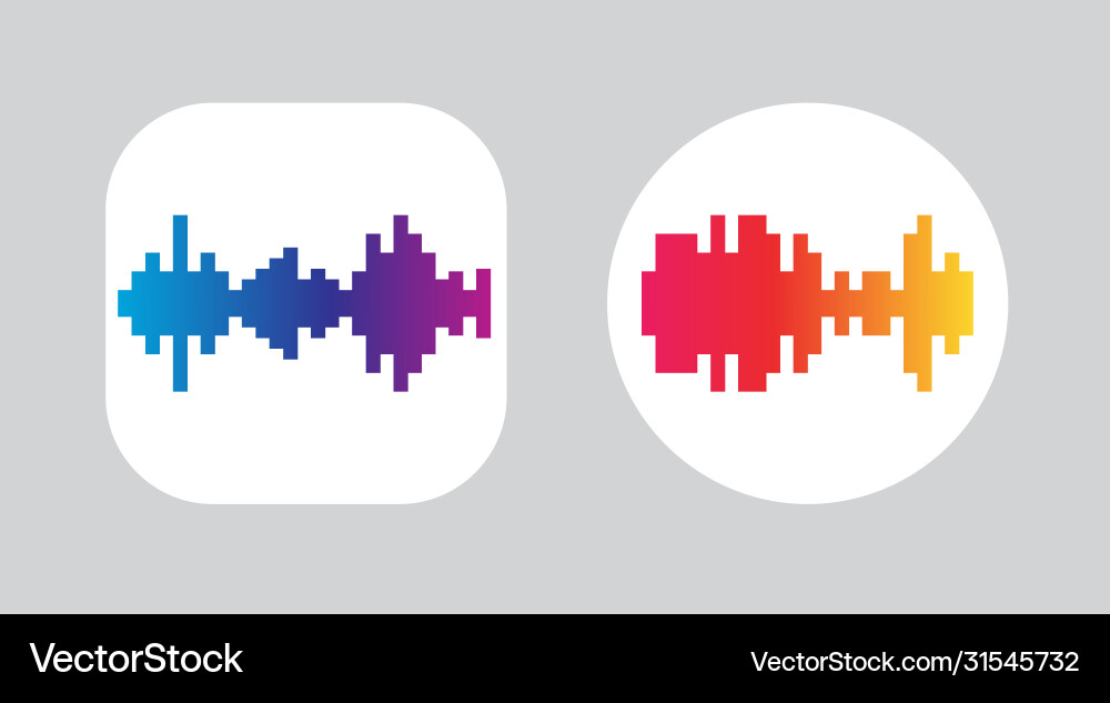 Two icons design with waves equalizer eq Two icons design with waves equalizer eq vector image