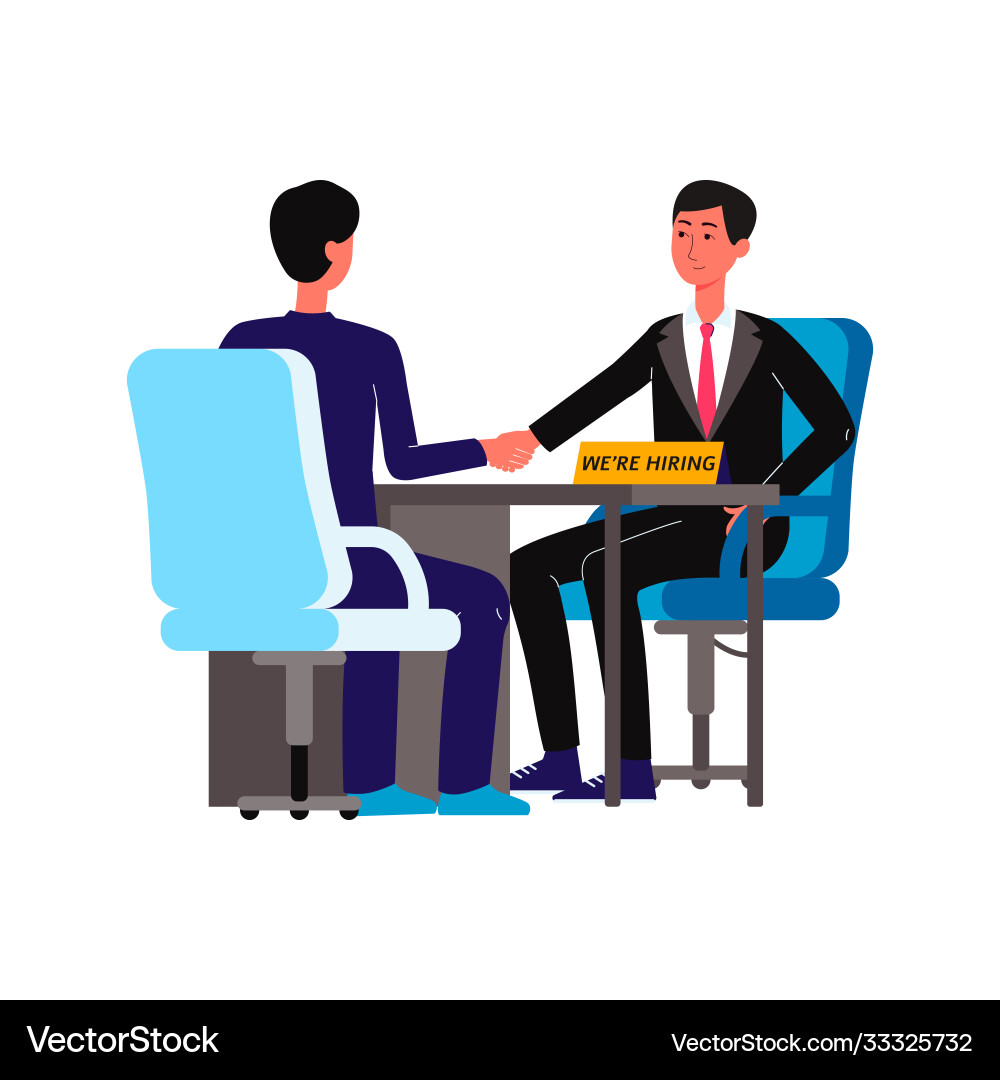 Zwei Geschäftsleute im hr Interview - Cartoon Männer Zwei Geschäftsleute im hr Interview - Cartoon Männer vektorbild