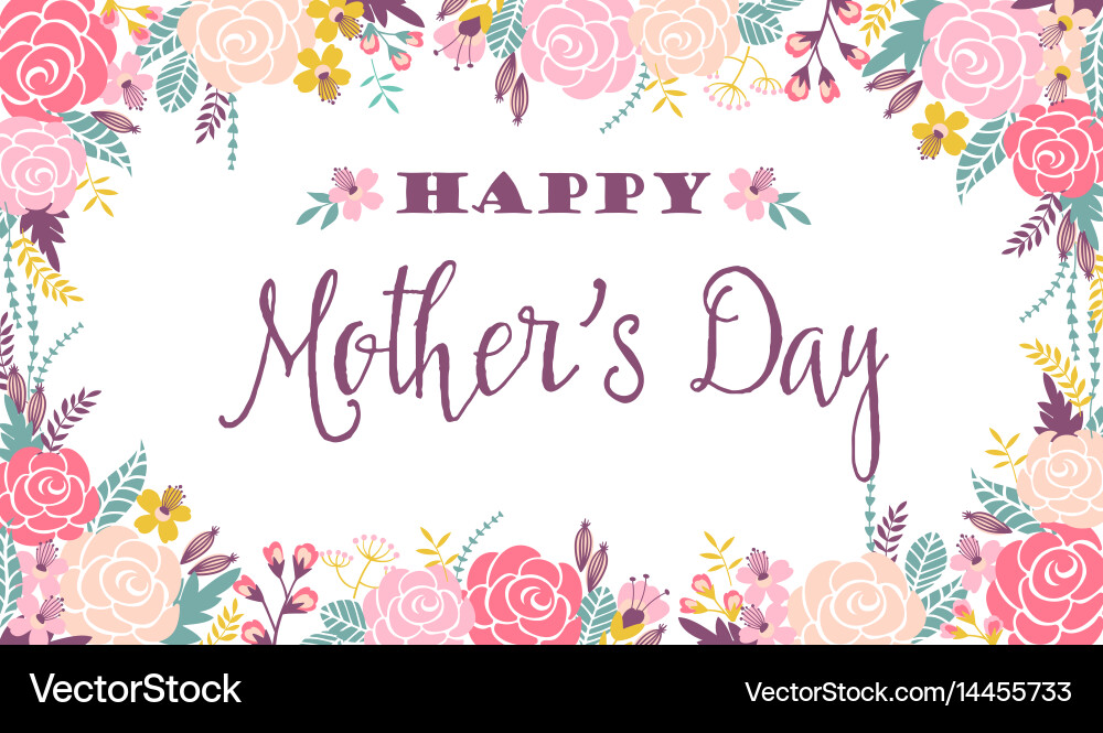 Floral Mothers Day Banner Vector Image