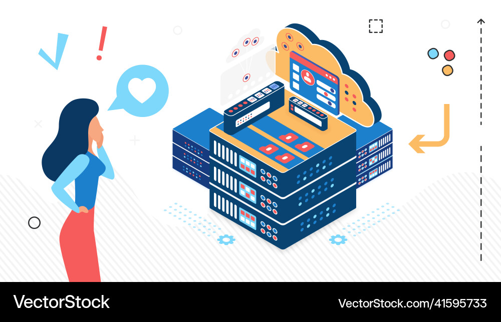 Internet data center centralizing it operations Vector Image