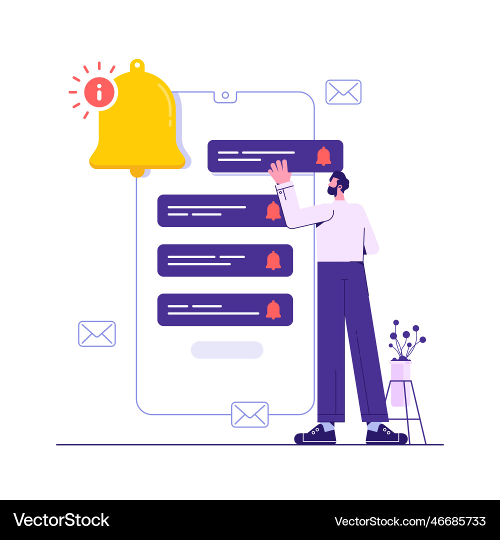 Ring subscription bell to get reminder for new Vector Image