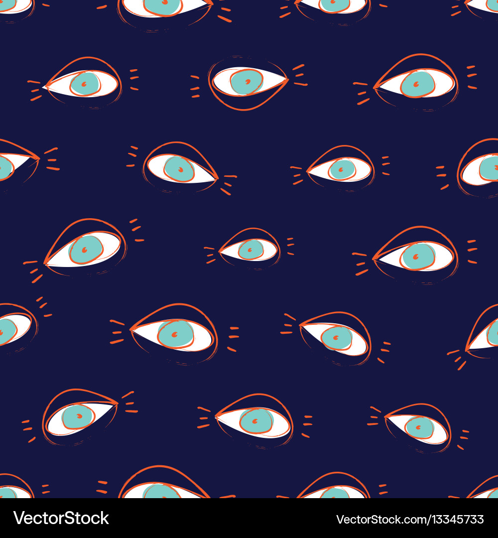 Sketchy Open Eyes Pattern – Royalty-Free Vector | VectorStock
