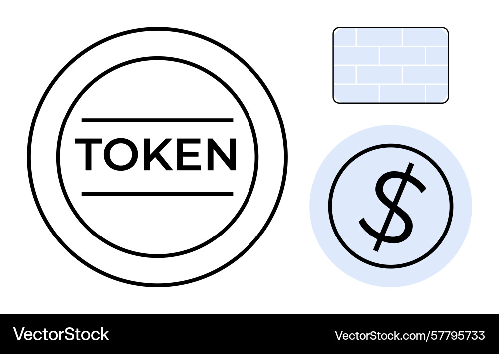 Token and currency concept with digital Token and currency concept with digital Vector Image