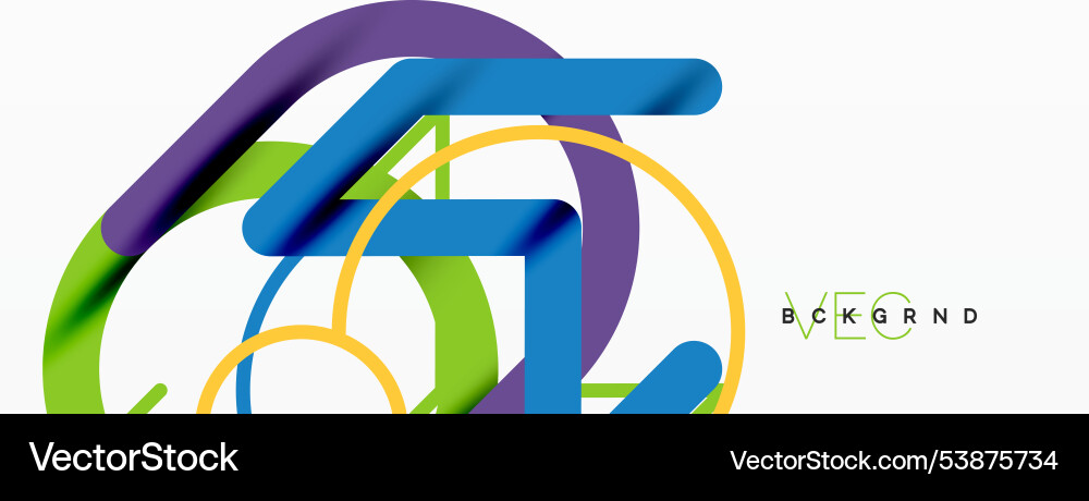 Linear design colorful circles and lines Vector Image