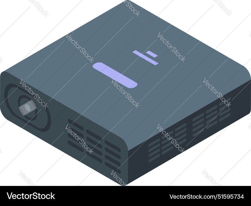 Modern digital video projector displaying image Vector Image