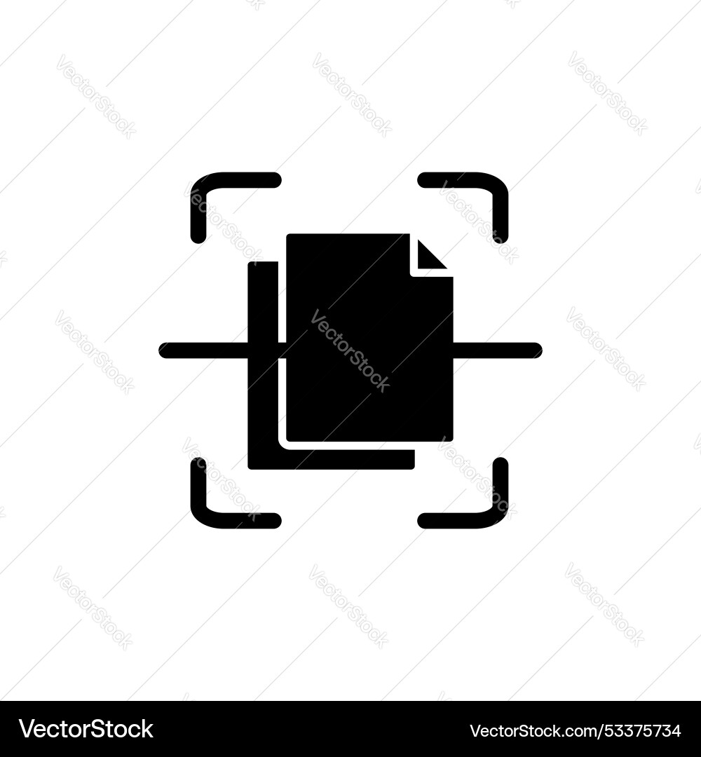 Scan documents icon set digital paper file Vector Image