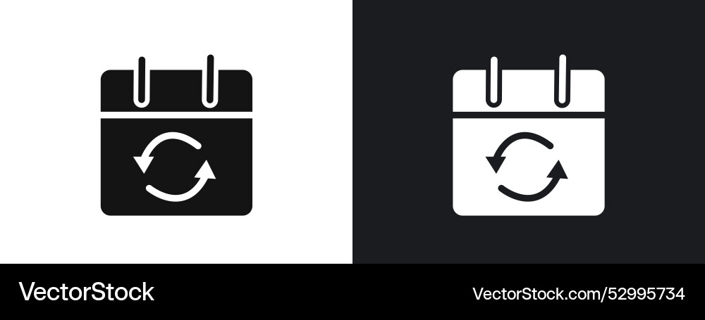 Update calendar icon linear graphics set in black Update calendar icon linear graphics set in black vector image