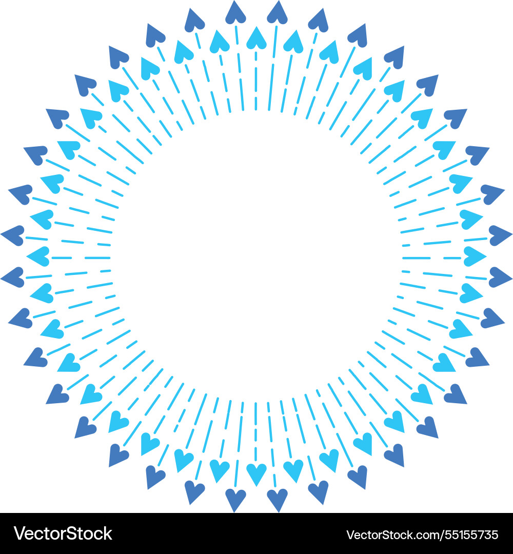 Blue decorative frame with hearts Blue decorative frame with hearts vector image