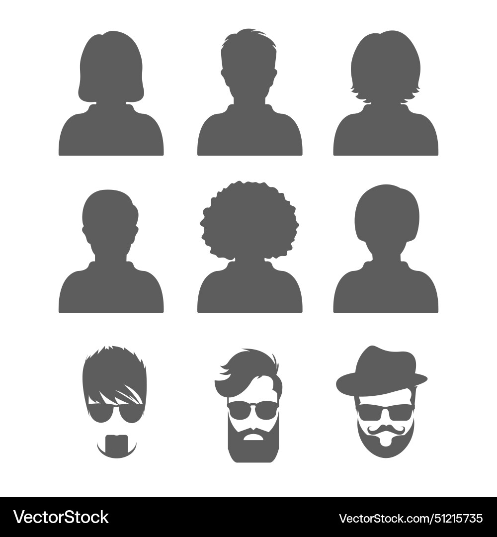 Büro Männer und Frauen Silhouette Set Hipster Büro Männer und Frauen Silhouette Set Hipster vektorbild