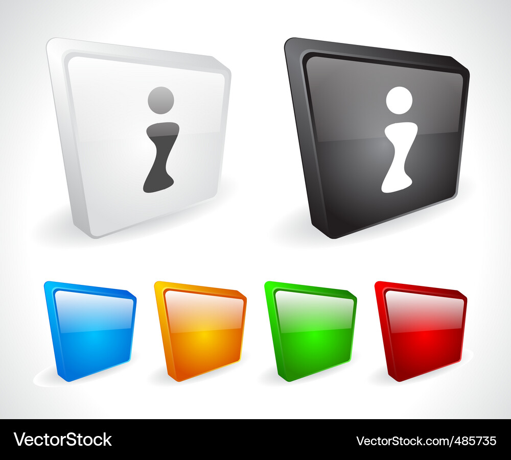 Color 3d buttons for web Vector Image