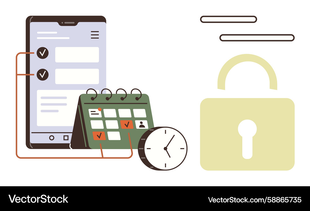 Digital task management with secure scheduling Vector Image