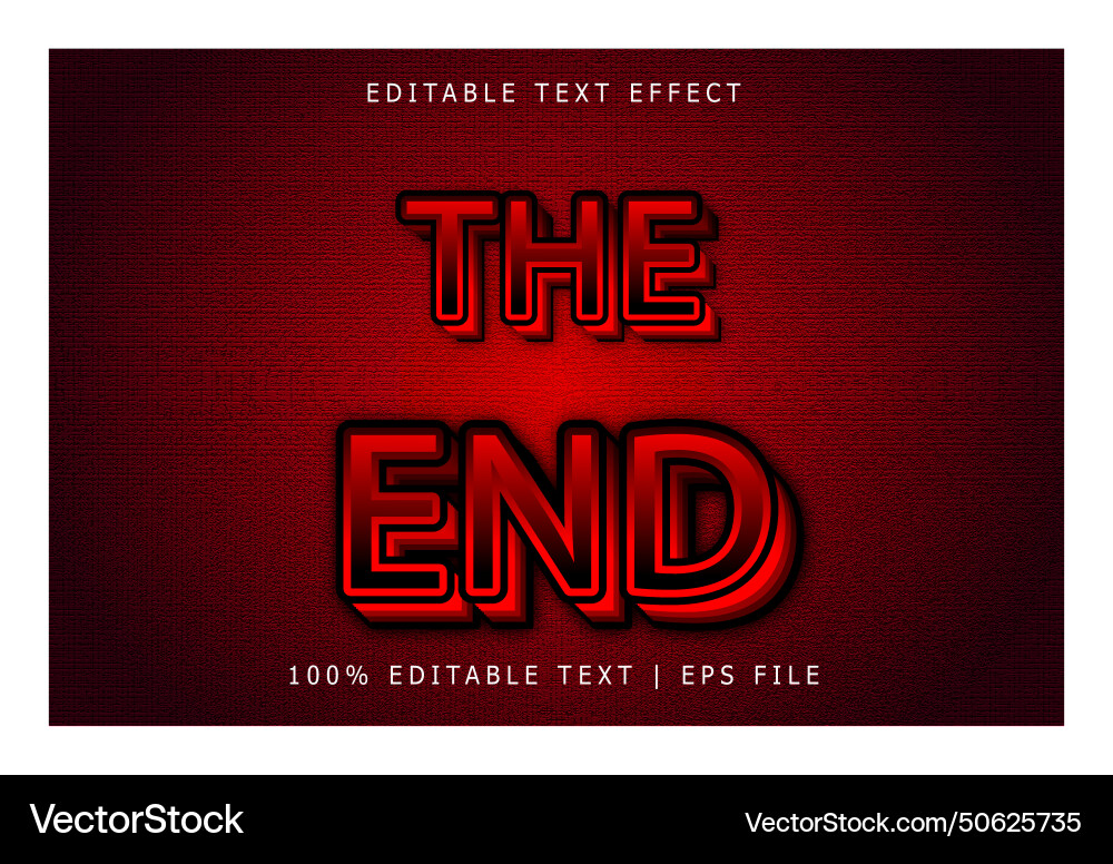 End editable text effect 3 dimension emboss Vector Image