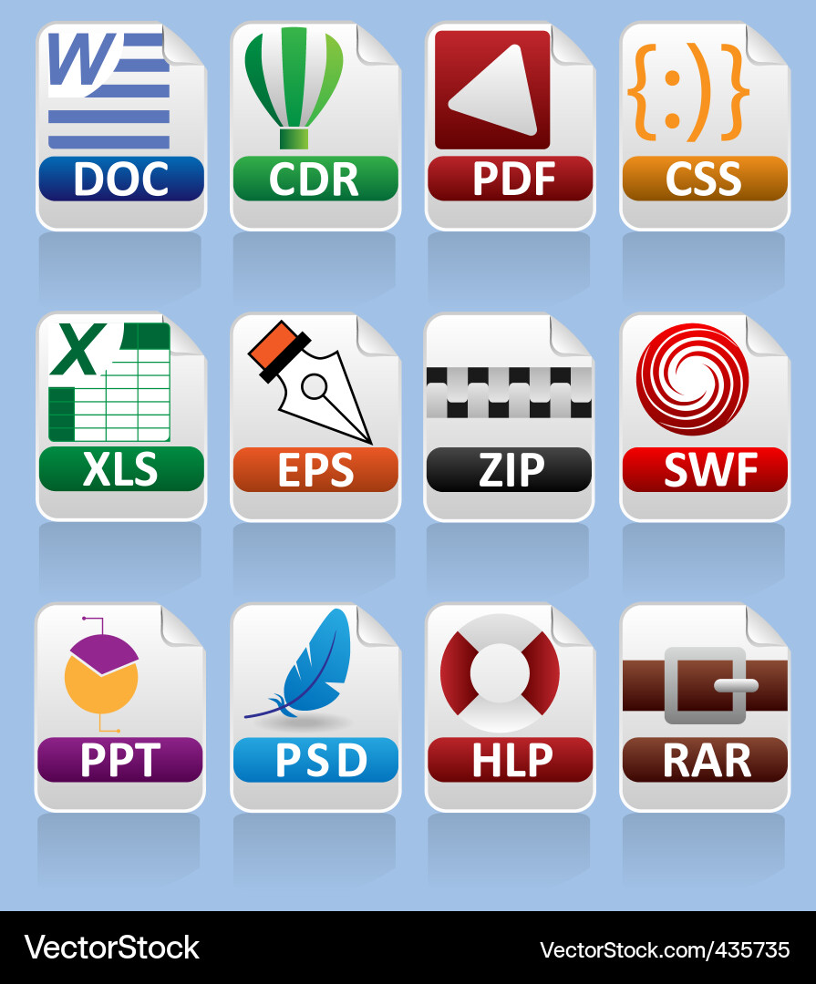 File Extension Icons Vector Image