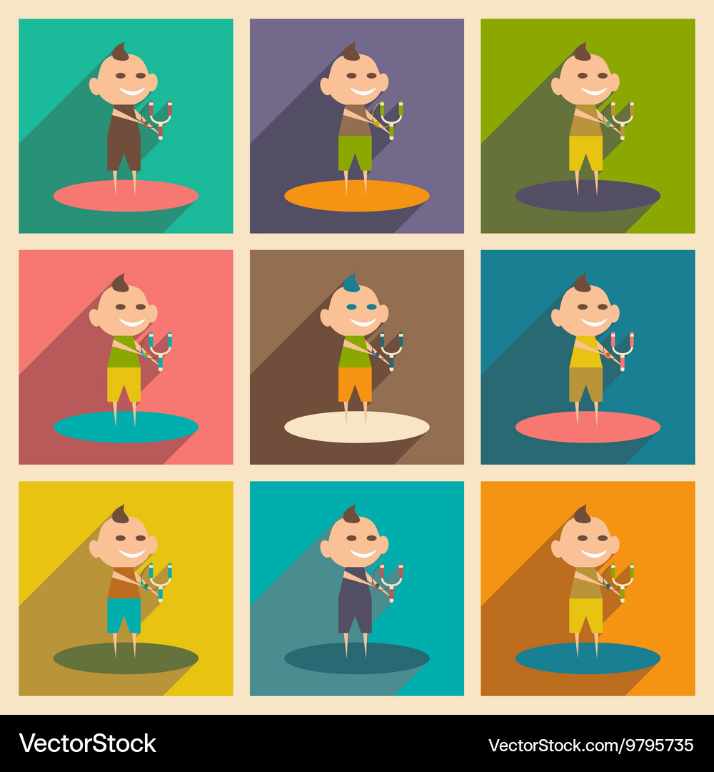 Flat with shadow concept and mobile application Vector Image
