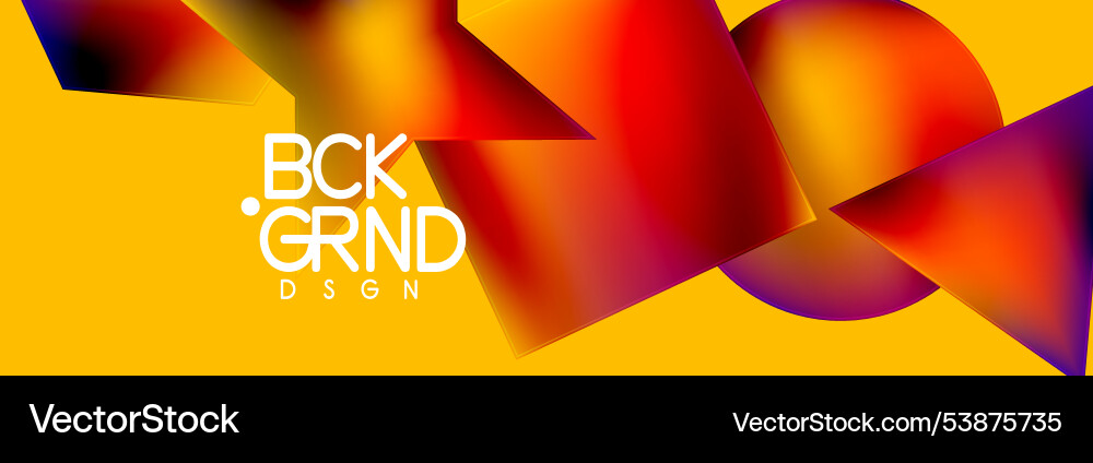 Fluid color geometric shapes abstract background Vector Image