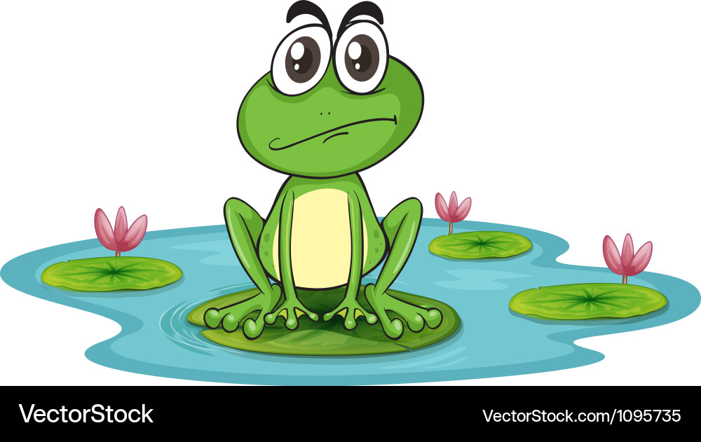 Happy cartoon frog Vector Image