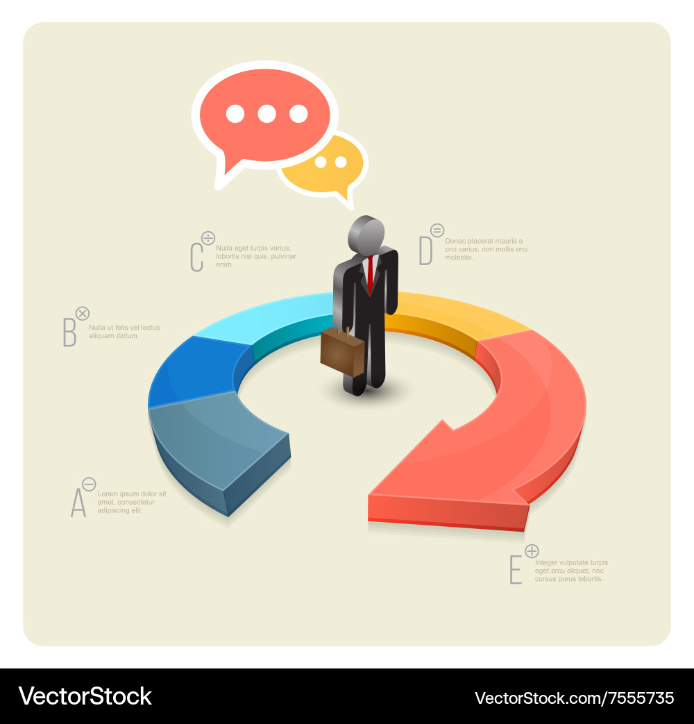 Multicolor Circle Graph with Arrows vector image