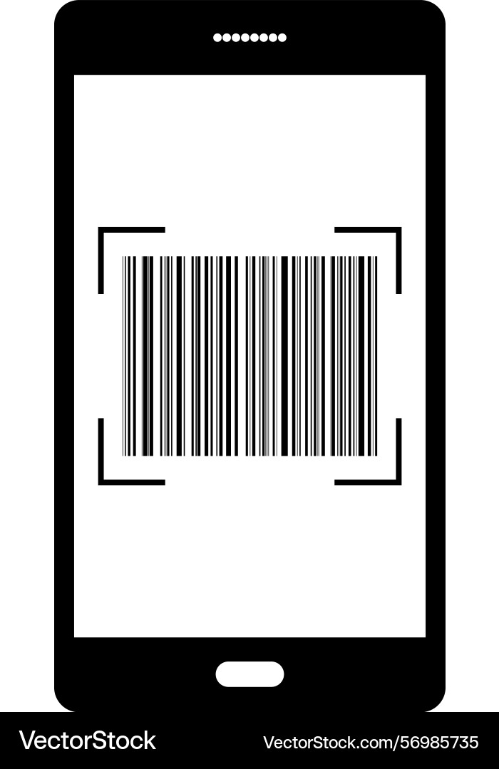 Smartphone to scan barcode icon for pattern Vector Image