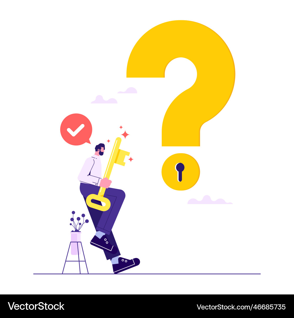 Solution or reason to solve problem concept Solution or reason to solve problem concept vector image