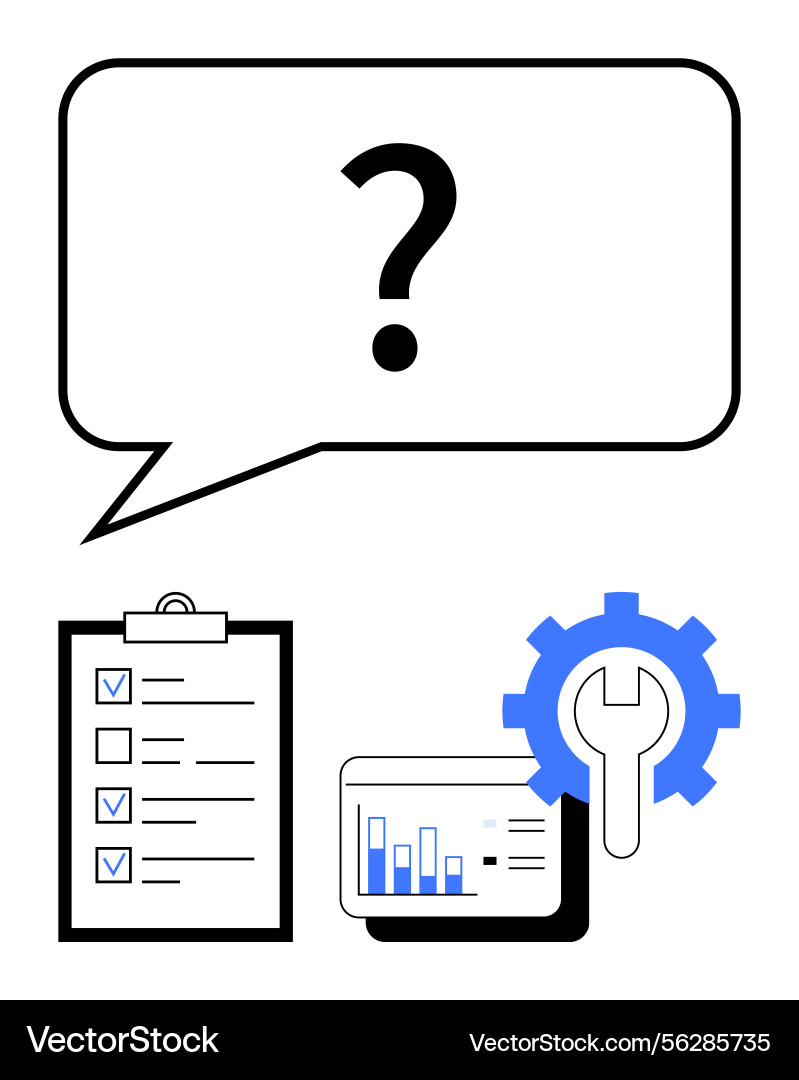 Speech bubble with a question mark checklist Speech bubble with a question mark checklist vector image