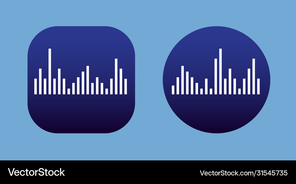 Two icons design with waves equalizer eq Two icons design with waves equalizer eq vector image