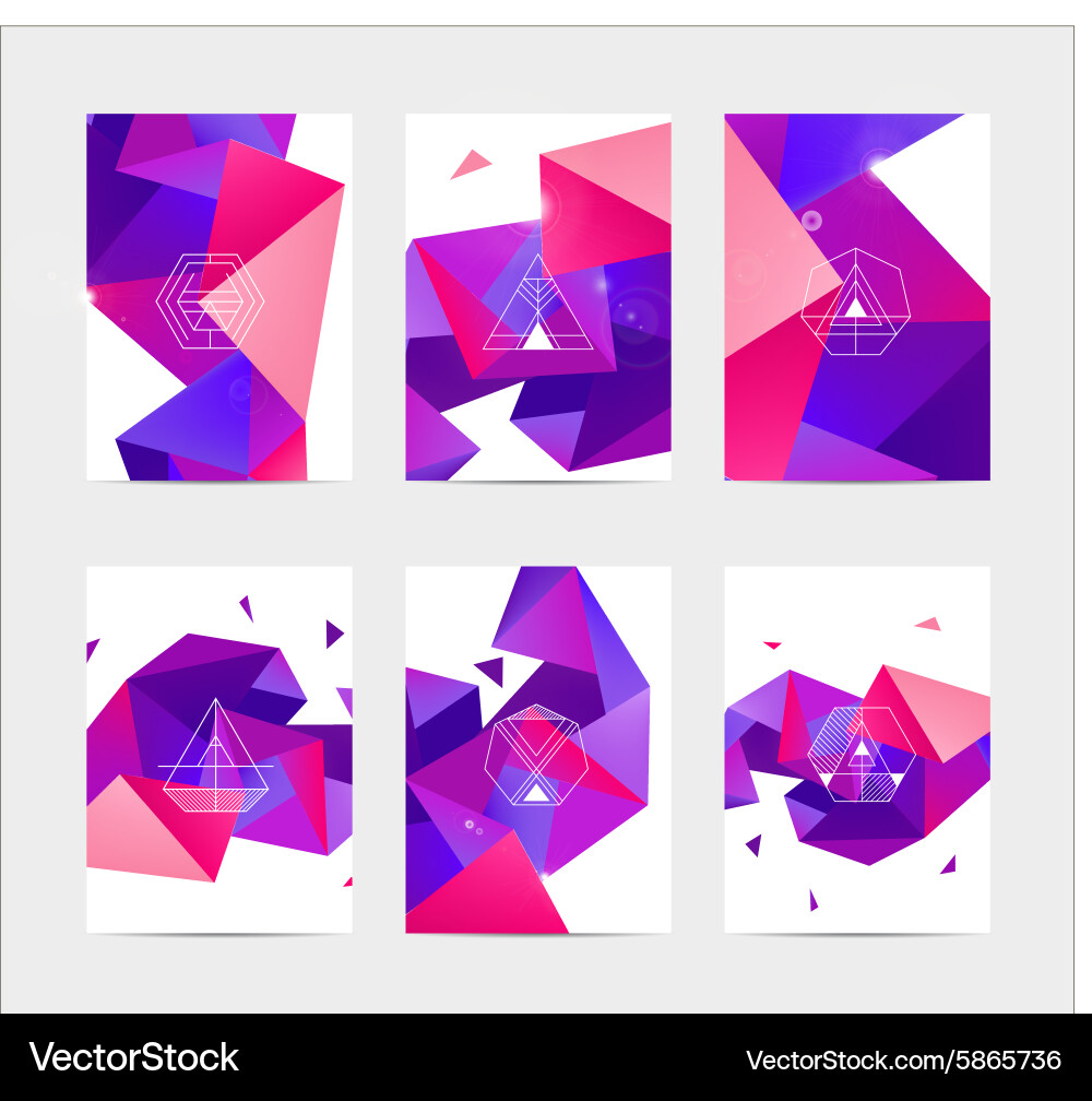 Abstract colorful user interface template set vector image