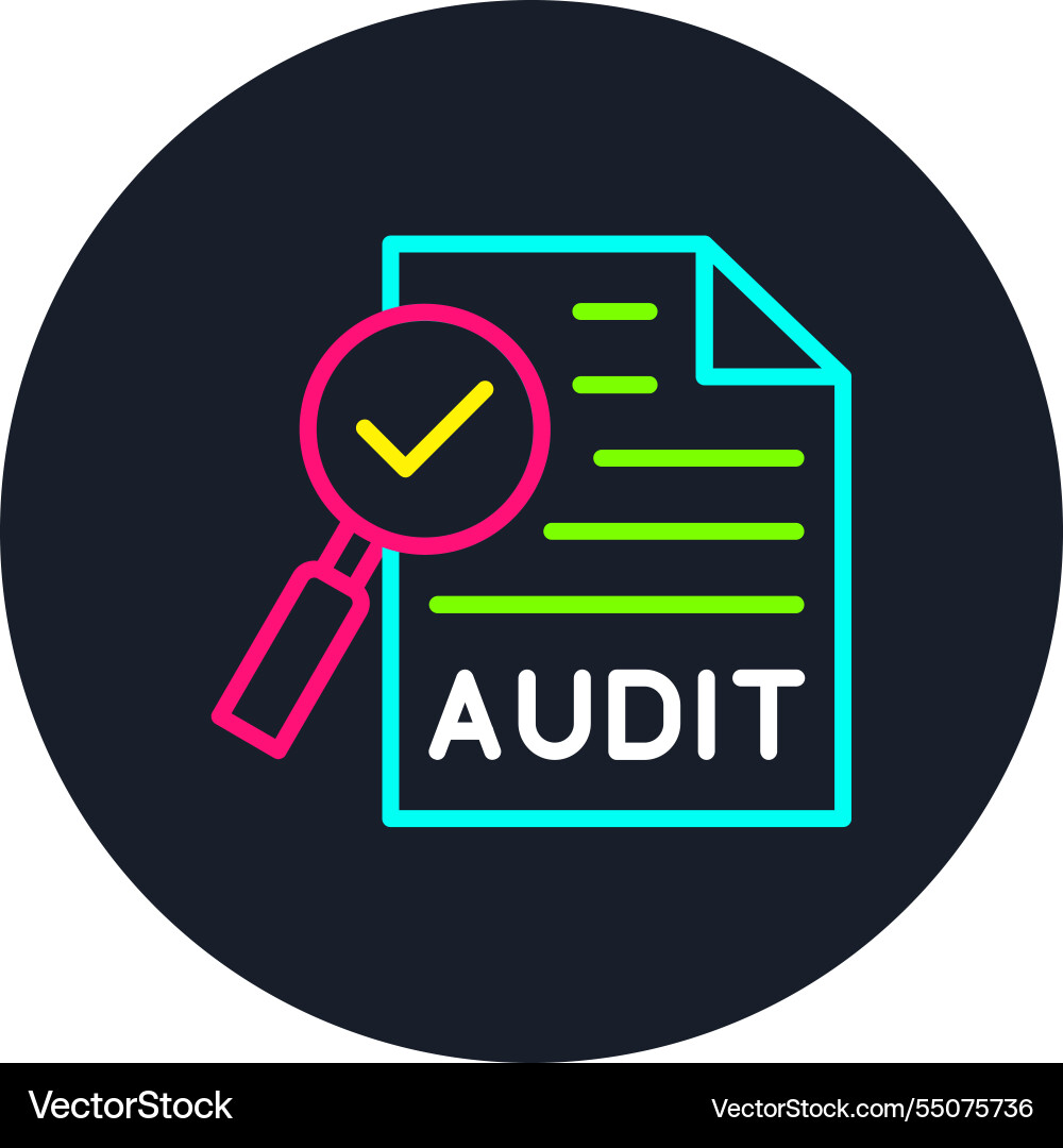 Audit line multi color icon Vector Image