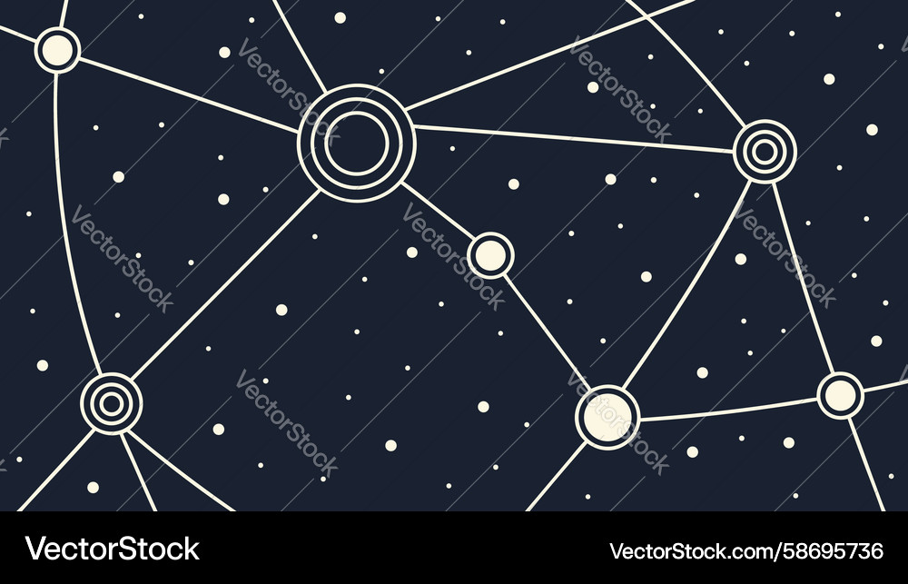 Celestial Network - Space Connection Vector Image