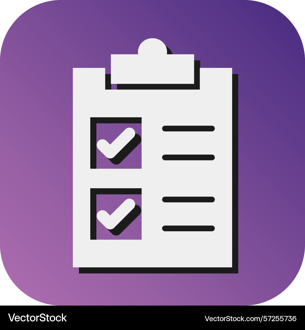 Checklist glyph gradient background icon Vector Image