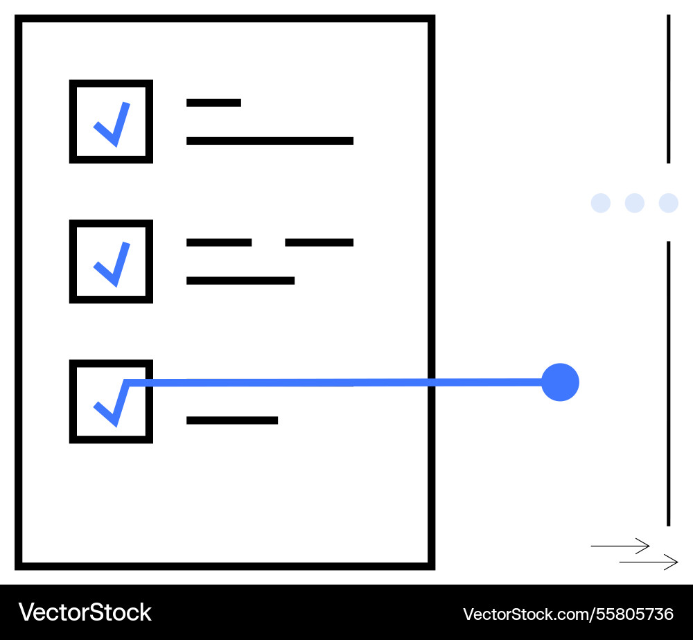 Checklist with completed tasks connected Checklist with completed tasks connected vector image