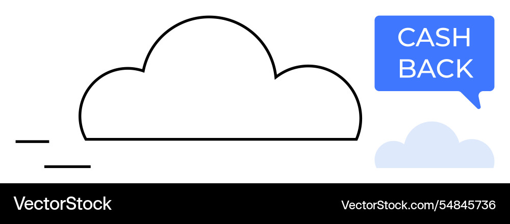 Cloud computing and cashback concept with fast Vector Image