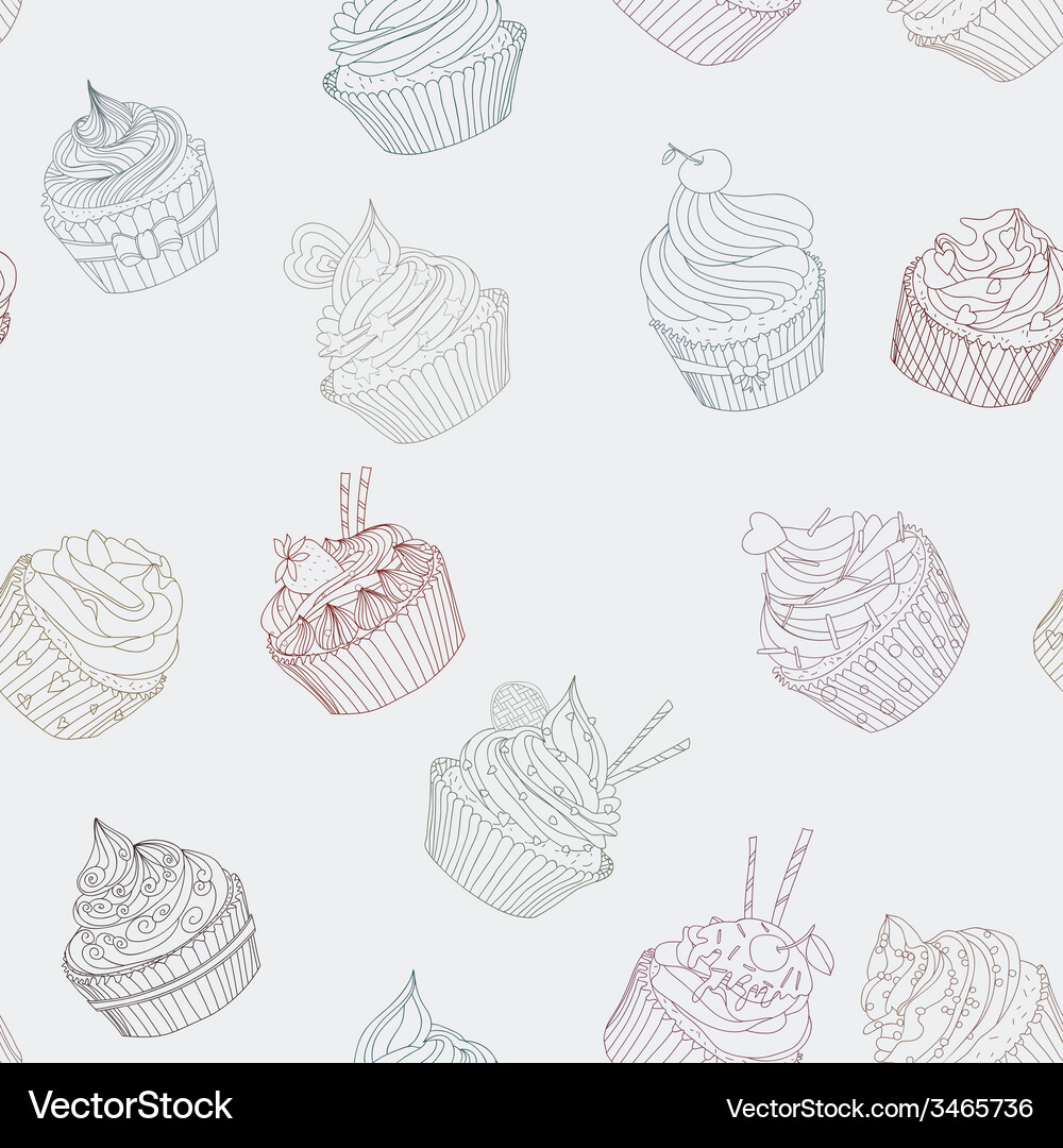 Cupcake pattern Vector Image