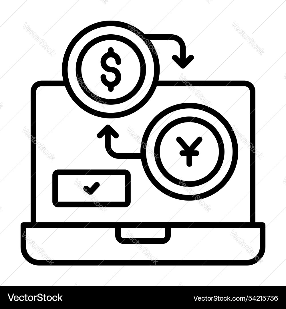 Currency exchange function money converting vector image