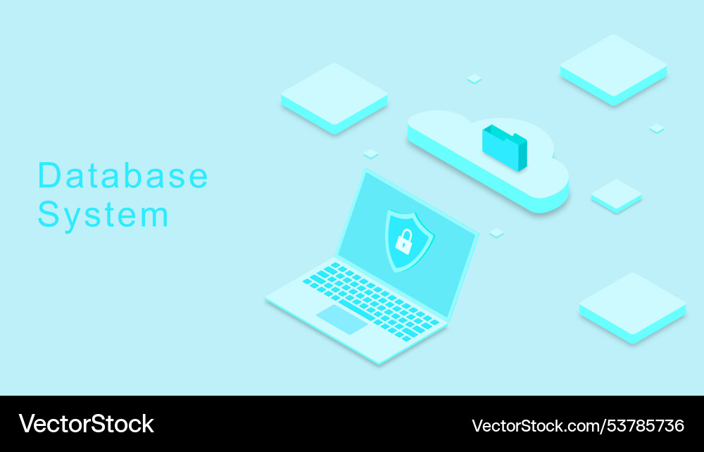 Database system data storage network Database system data storage network vector image