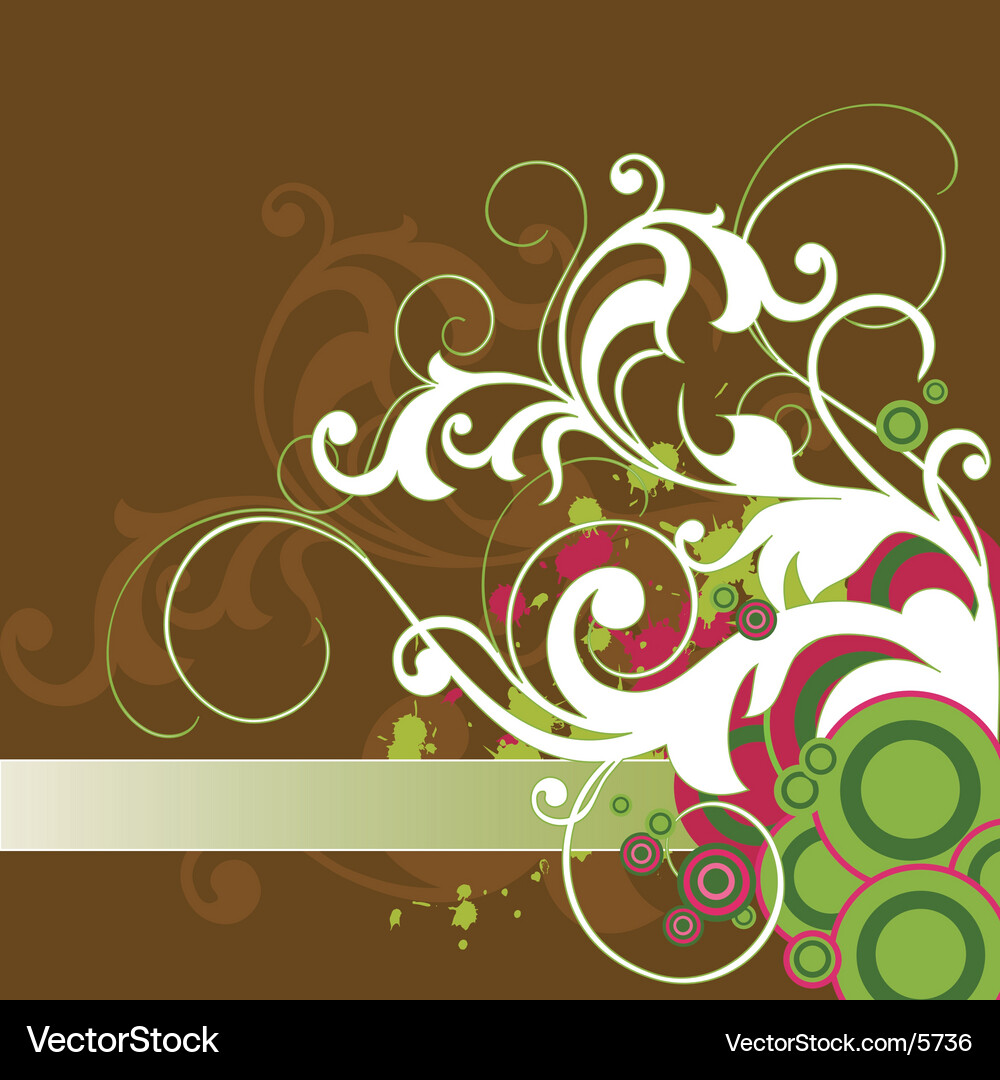 Floral Swirl Border Element Vector Image