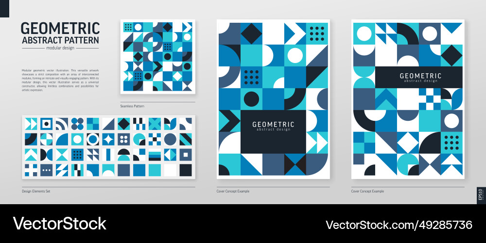 Retro Geometric Color Block Pattern vector image