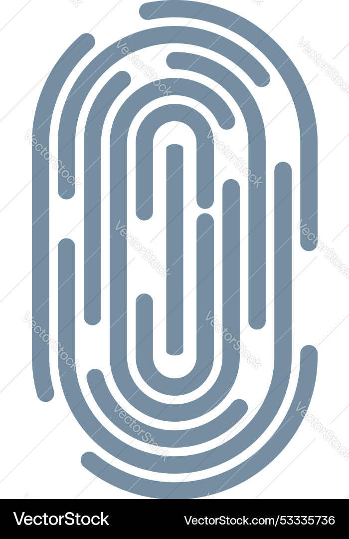 Simple fingerprint icon representing security vector image