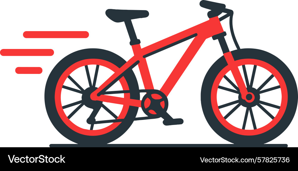 Stylish red bicycle in motion with dynamic lines Stylish red bicycle in motion with dynamic lines Vector Image