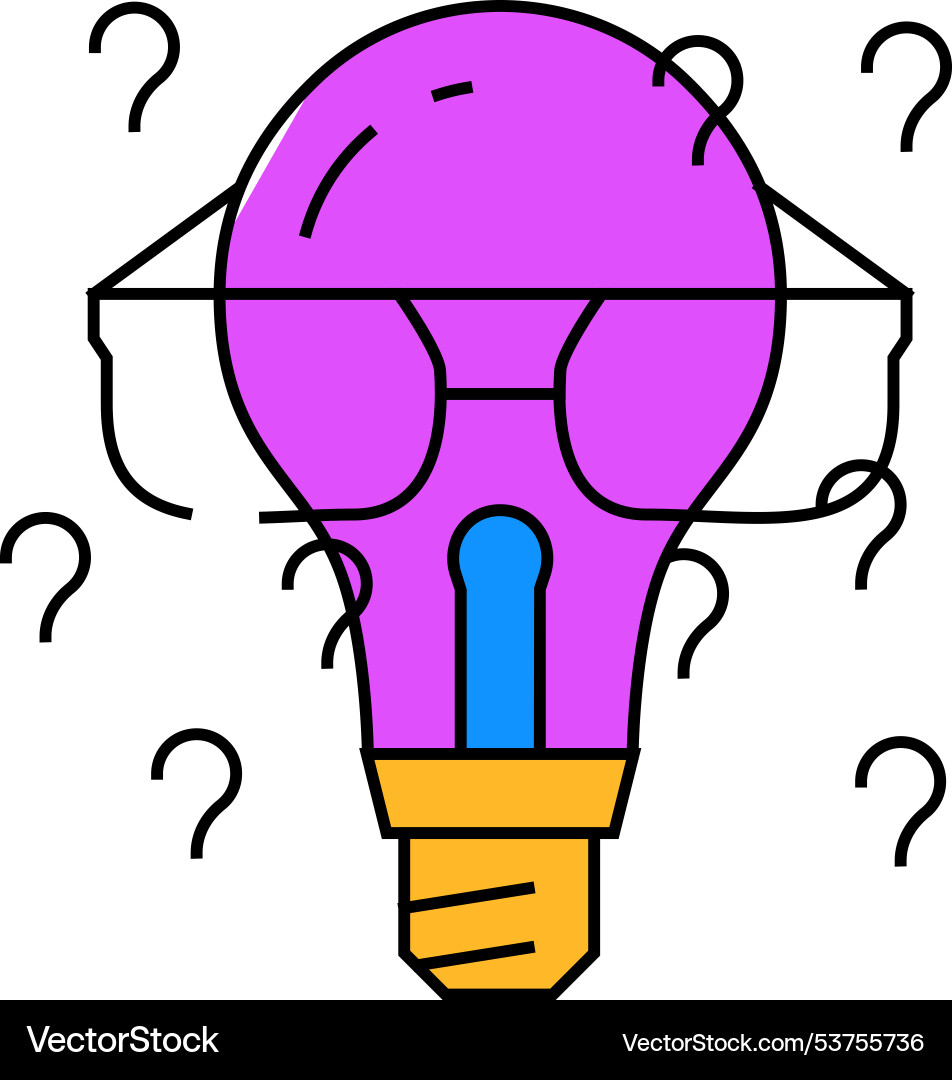 Think light bulb icon color Vector Image