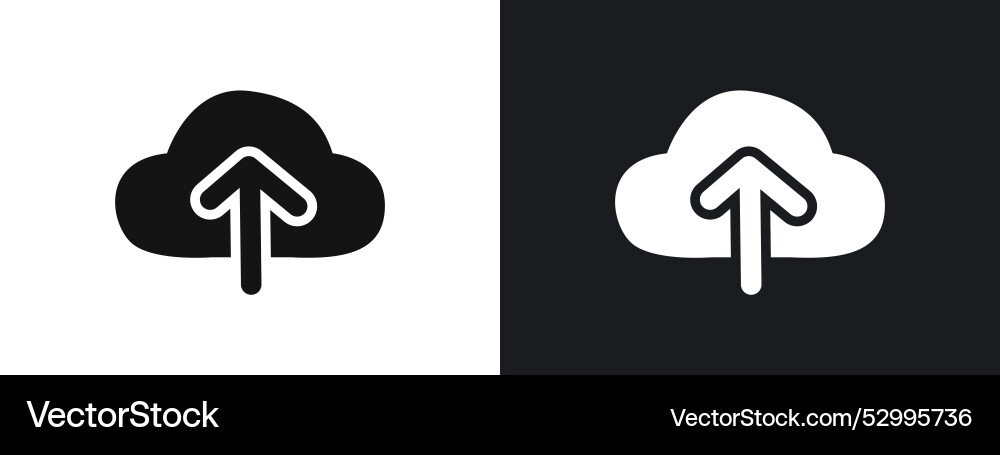 Upload icon linear graphics set in black vector image