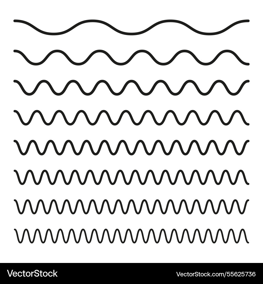 Wavy line set abstract curved pattern geometric Wavy line set abstract curved pattern geometric vector image