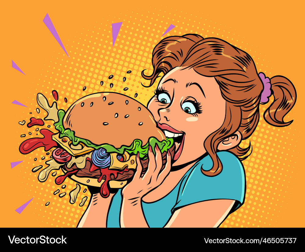 Fast food consumption the pleasure Fast food consumption the pleasure vector image