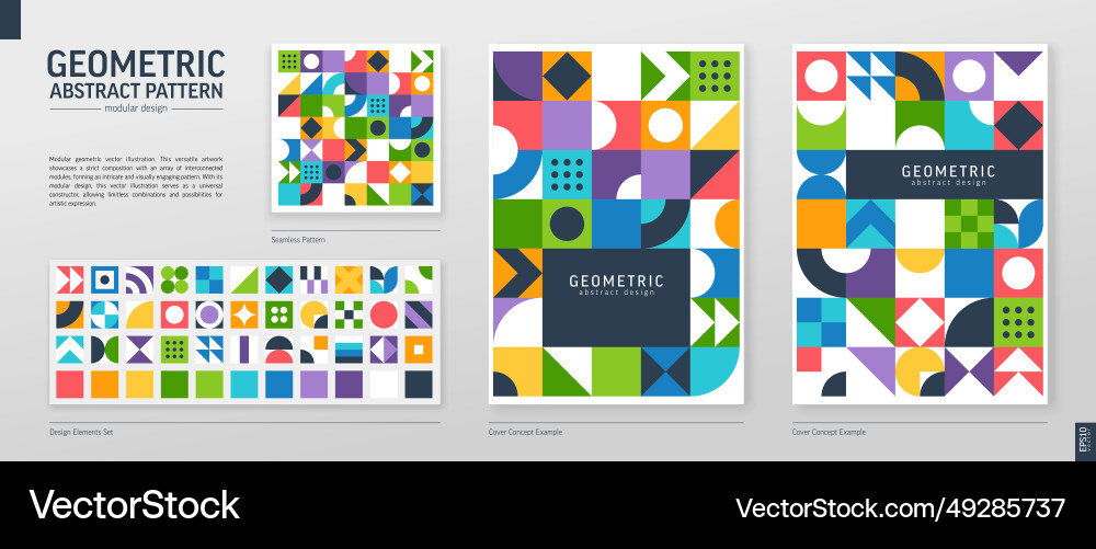Geometric retro pattern color abstract shape Geometric retro pattern color abstract shape vector image