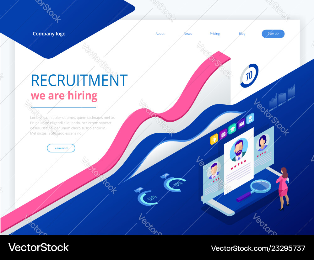 Isometrische Online-Jobsuche und menschliche Ressource Isometrische Online-Jobsuche und menschliche Ressource vektorbild