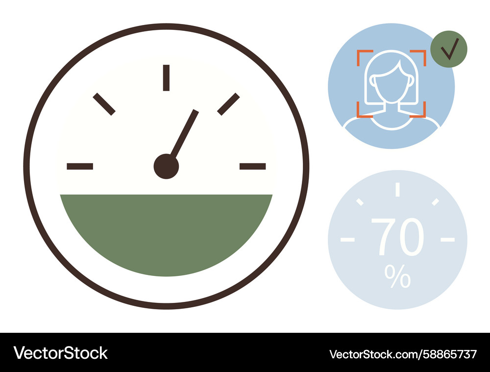 Progress gauge user identification Progress gauge user identification Vector Image