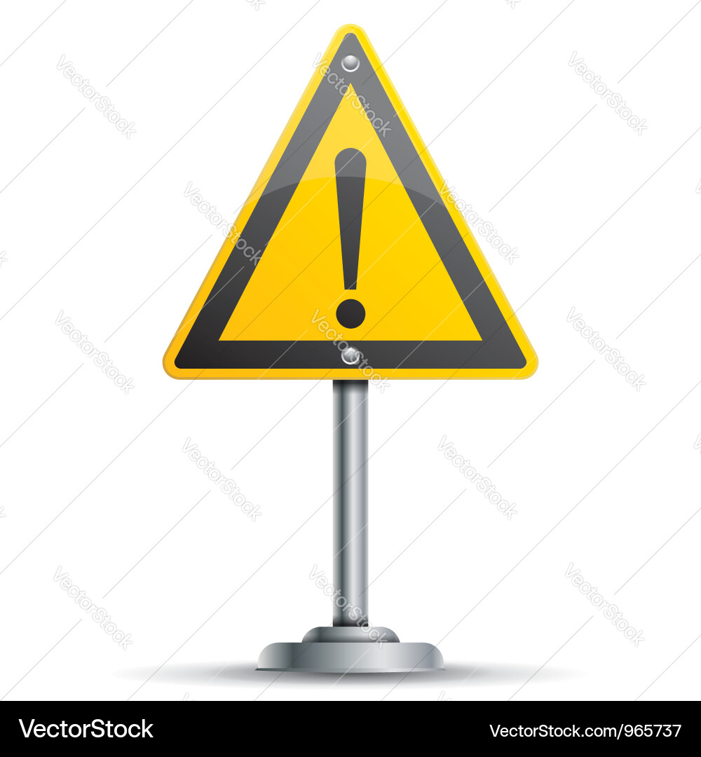 Road Warning Signpost Vector Image